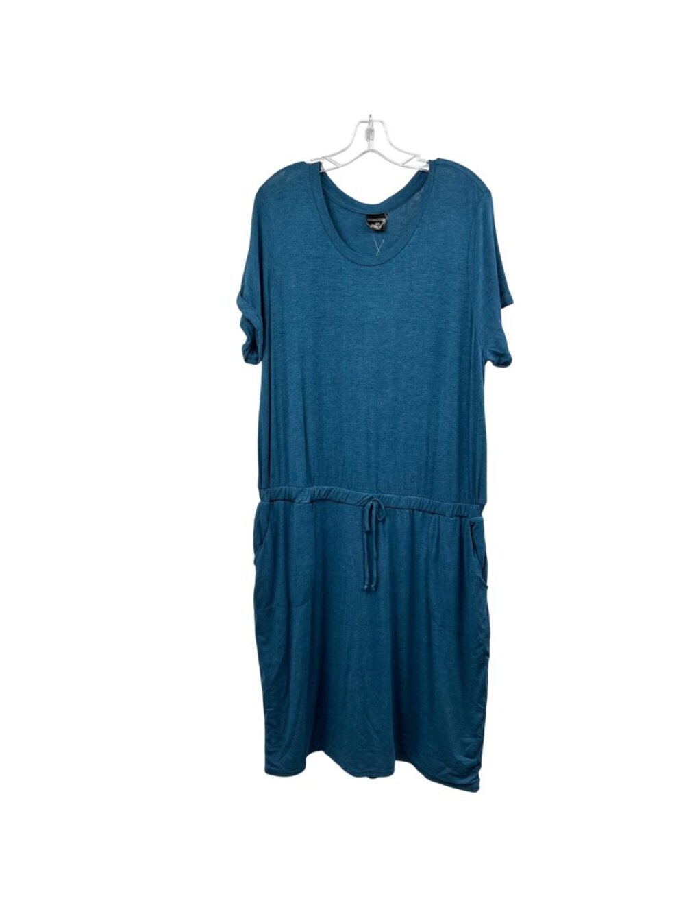 32 Degree Cool Womens Blouson Dress Cinched Waist Short Sleeve Teal XXL New
